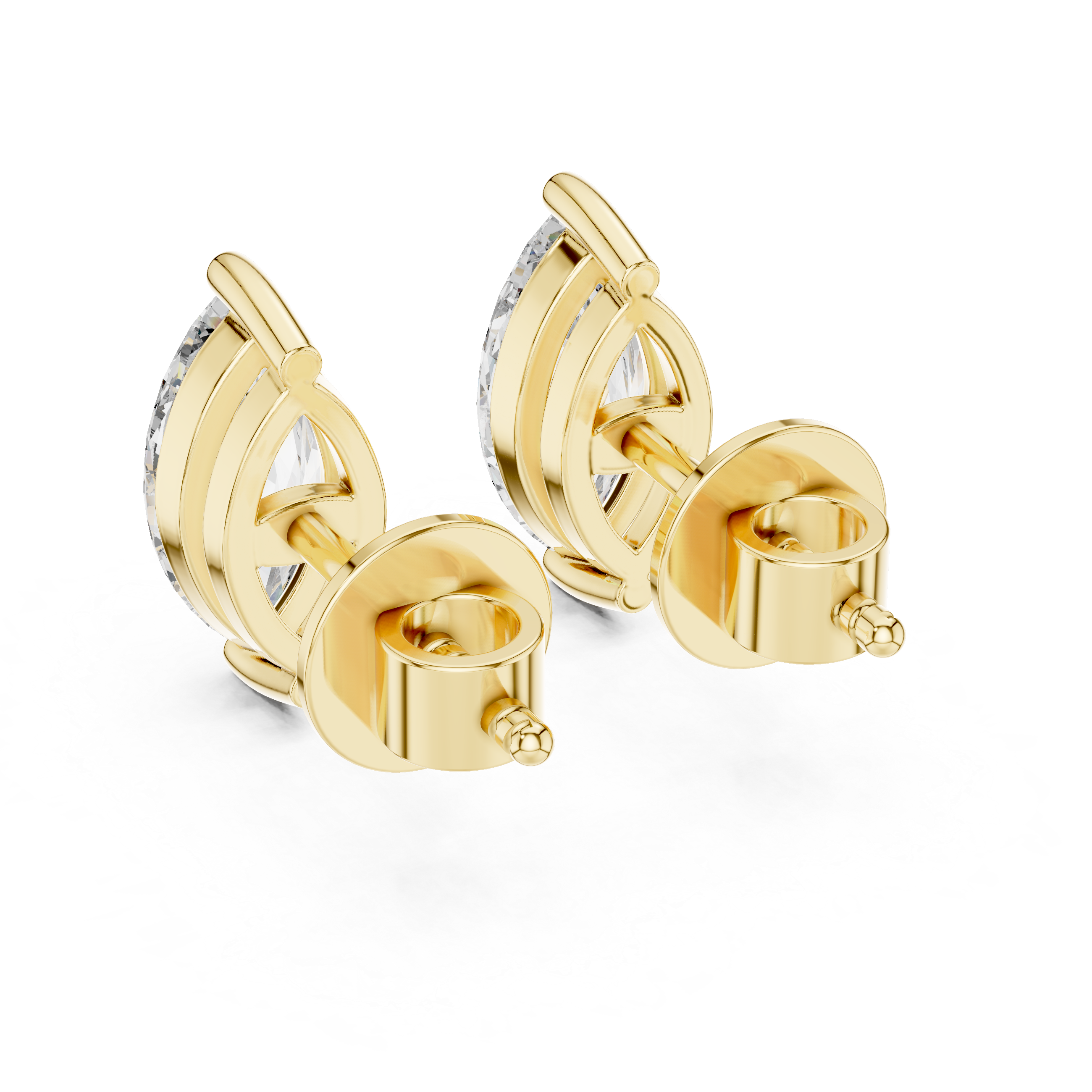 Marquise diamond Lab grown earstuds prongs setting