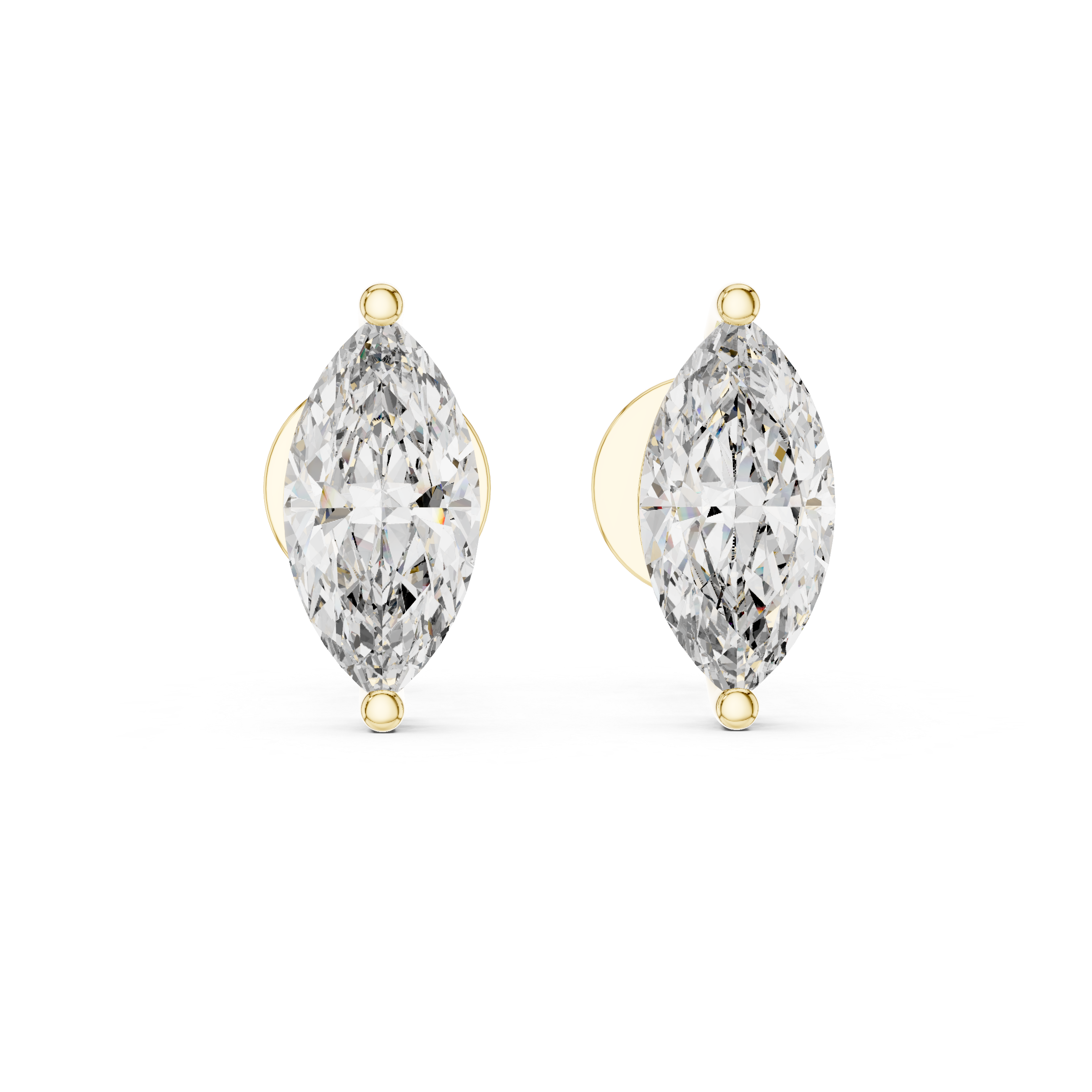 Marquise diamond Lab grown earstuds prongs setting