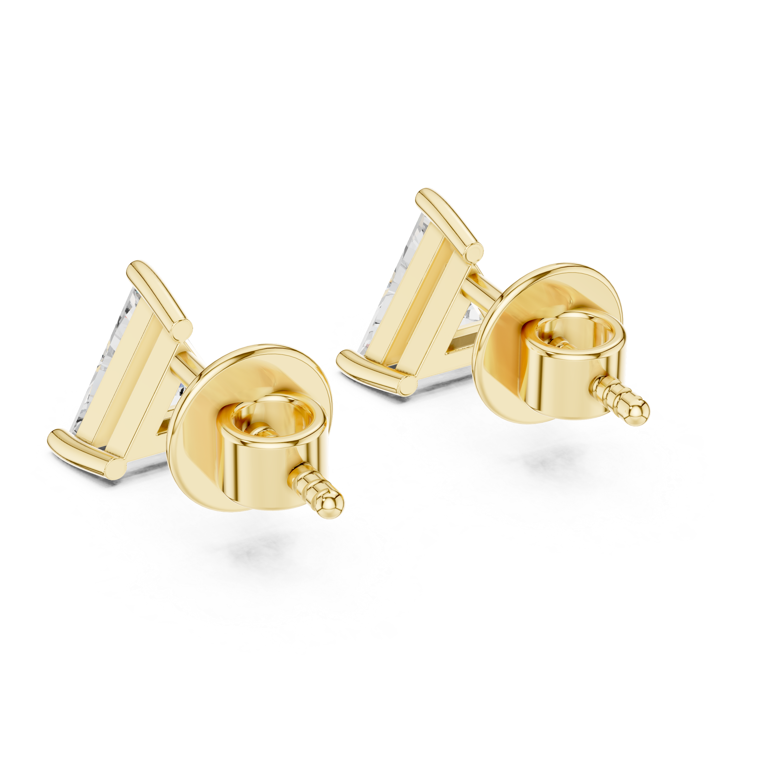 Trilliant diamond Lab grown earstuds prongs setting