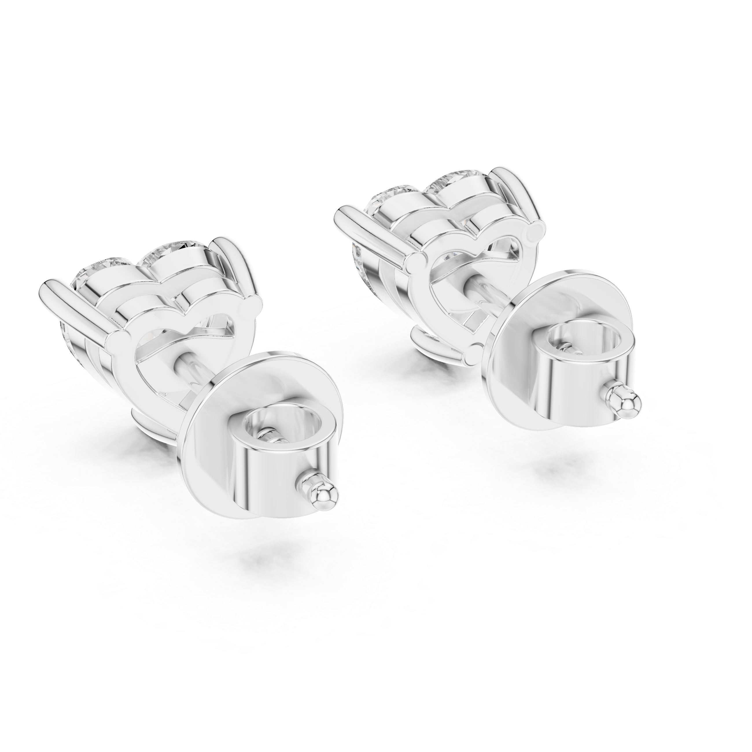 Heart diamond Lab grown earstuds prong setting