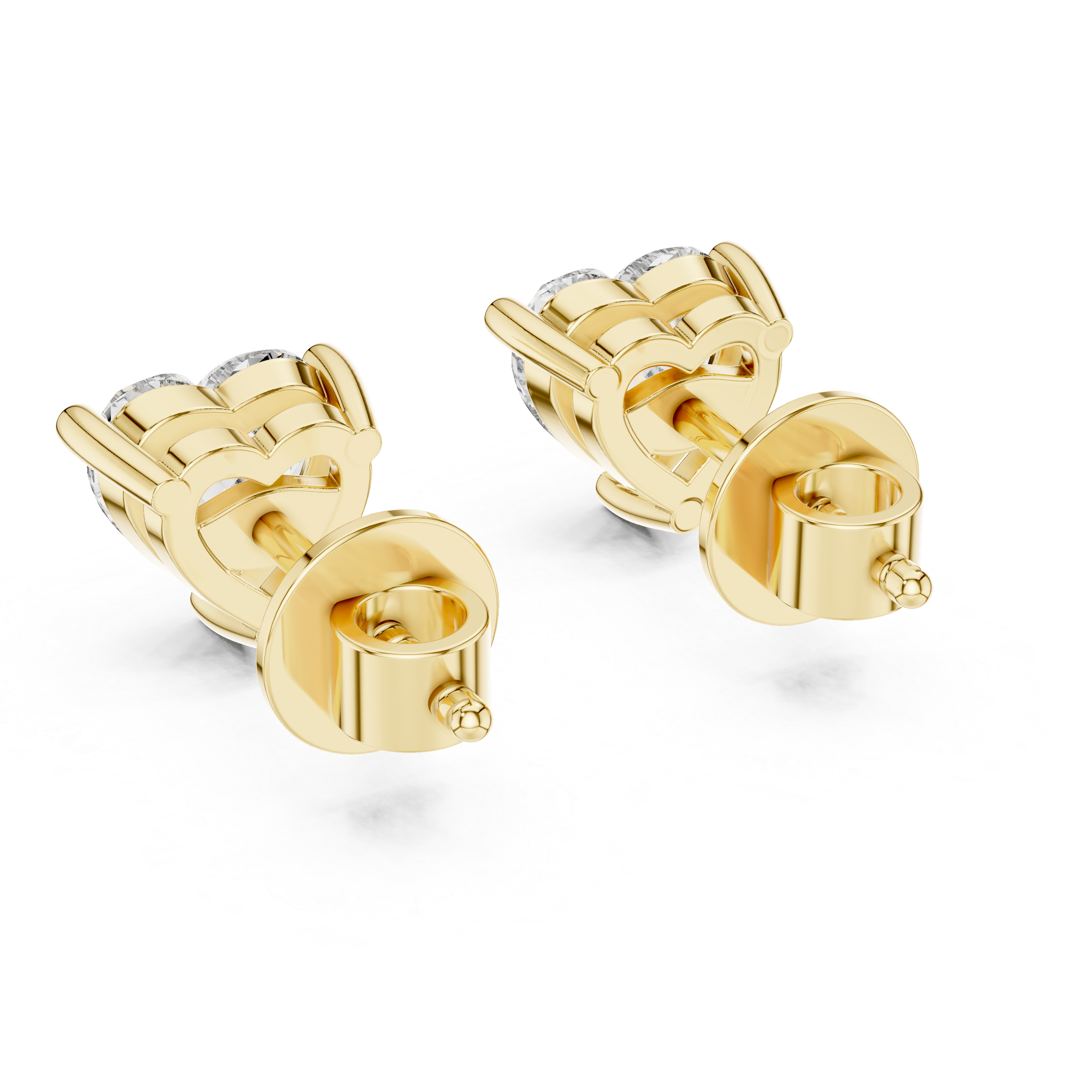 Heart diamond Lab grown earstuds prong setting