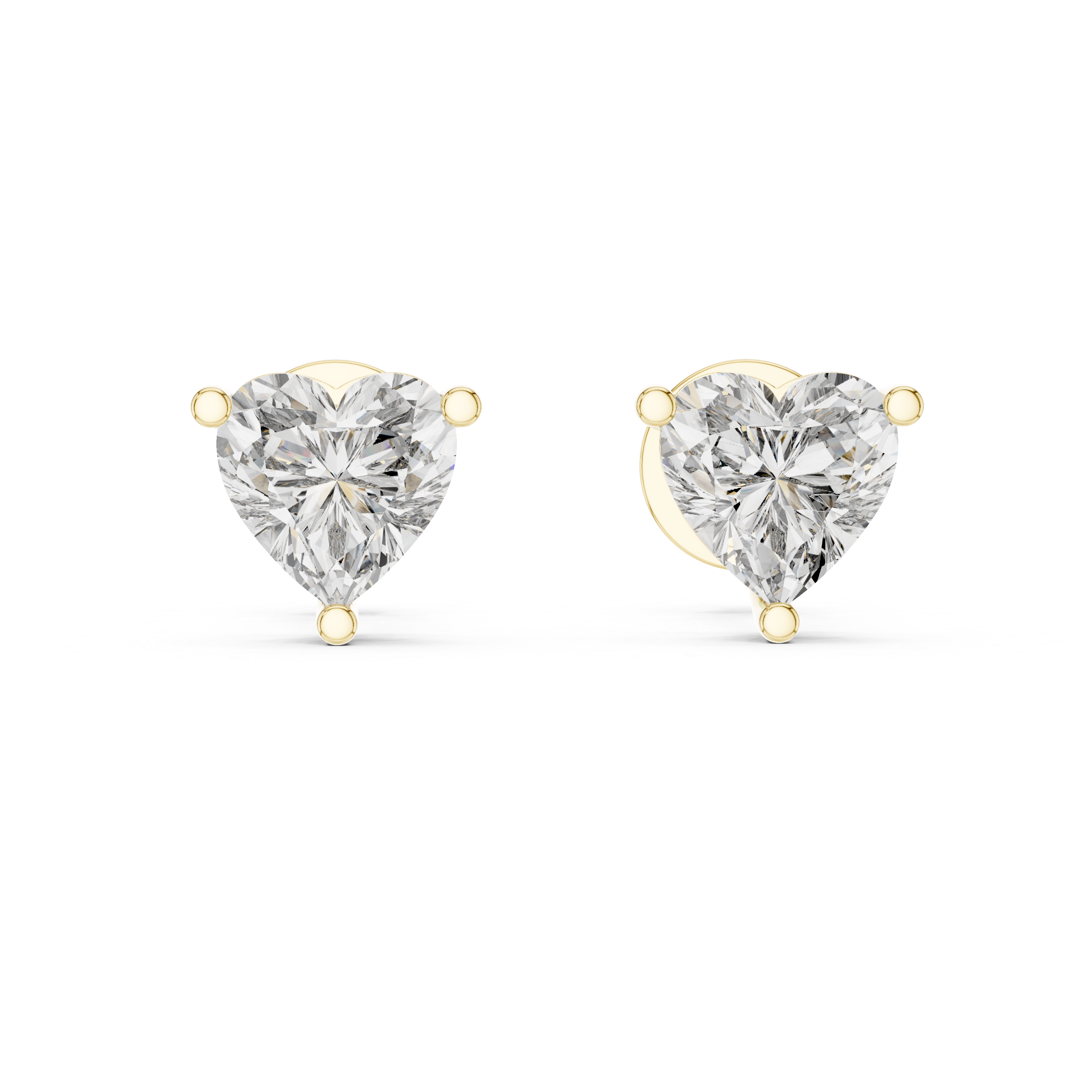 Heart diamond Lab grown earstuds prong setting