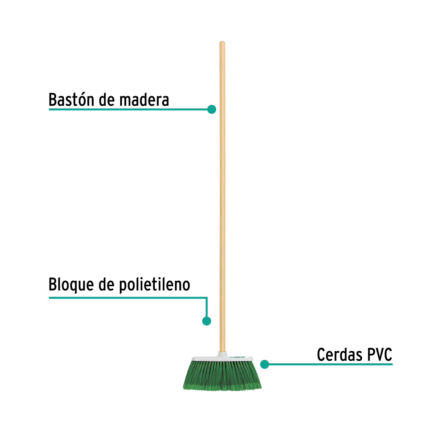 Escoba vinilo, tipo cepillo, 30 cm ancho - ES-220C / 57055