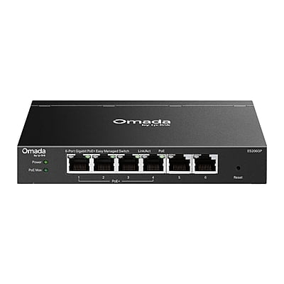 TP-Link Omada 6-Port Gigabit Easy Managed Switch with 4-Port PoE+ TP-Link Omada 6-Port Gigabit Easy Managed Switch with 4-Port PoE+