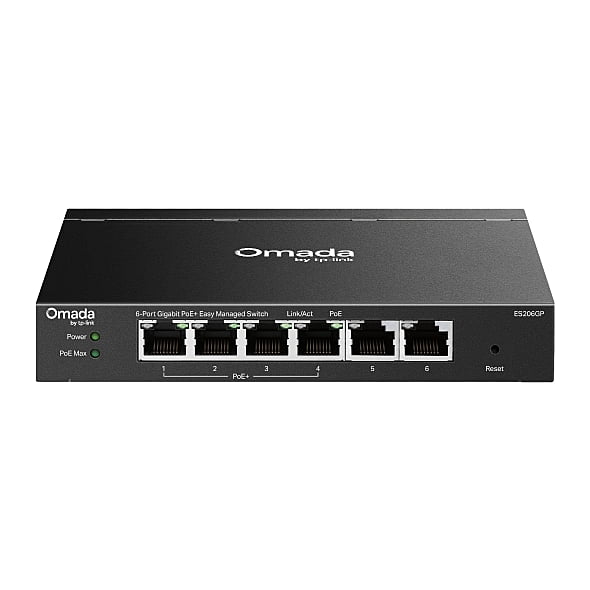 TP-Link Omada 6-Port Gigabit Easy Managed Switch with 4-Port PoE+ TP-Link Omada 6-Port Gigabit Easy Managed Switch with 4-Port PoE+