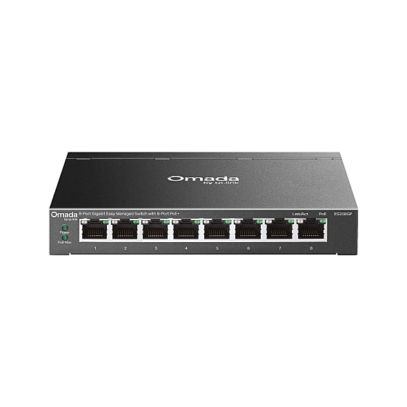 TP-Link Omada 8-Port Gigabit Easy Managed Switch with 8-Port PoE+ (ES208GP)