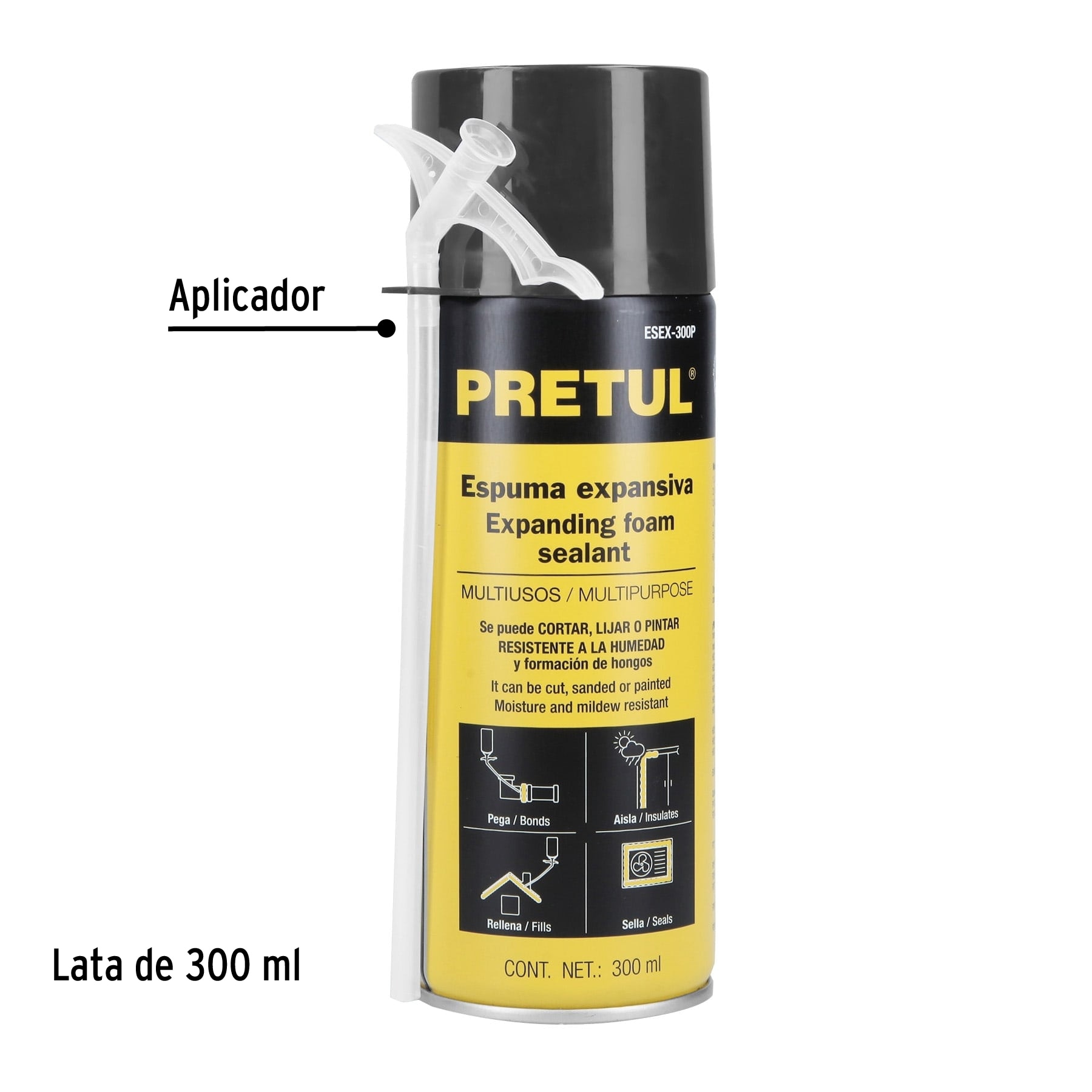 Espuma expansiva, 300 ml, Pretul - ESEX-300P / 27007