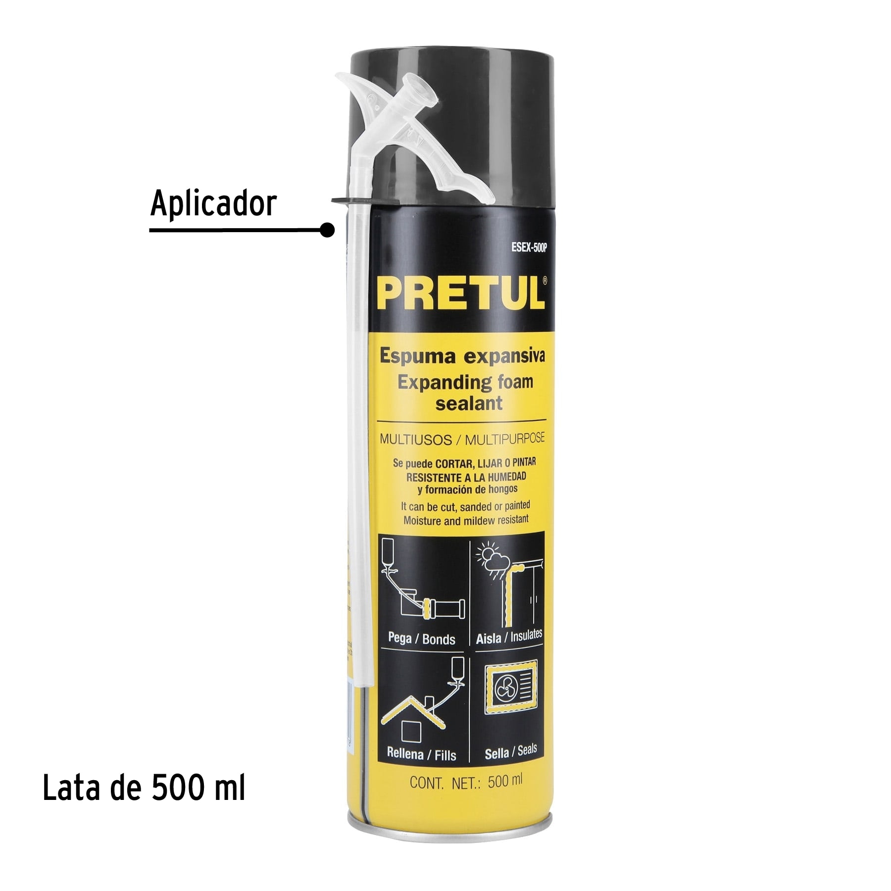 Espuma expansiva, 500 ml, Pretul - ESEX-500P / 27008