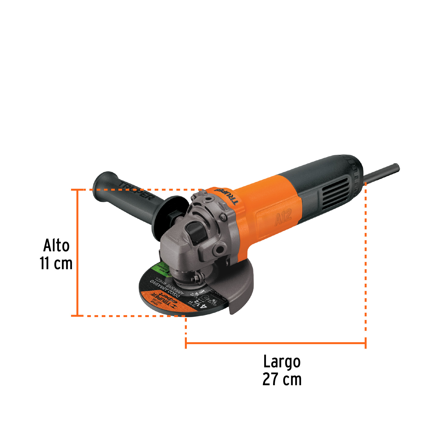 Esmeriladora angular 4-1/2' 700 W, profesional, Truper - ESMA-4-1/2A12 / 14013