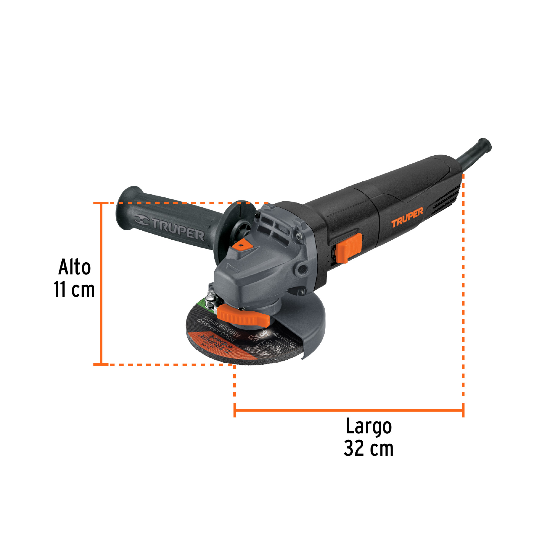 Esmeriladora angular 4-1/2' 850 W, industrial, Truper - ESMA-4580N / 13870