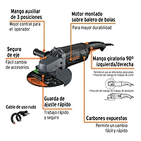 ESMA-9N2 Esmeriladora Angular 9Pulg, Industrial, 2300W Truper
