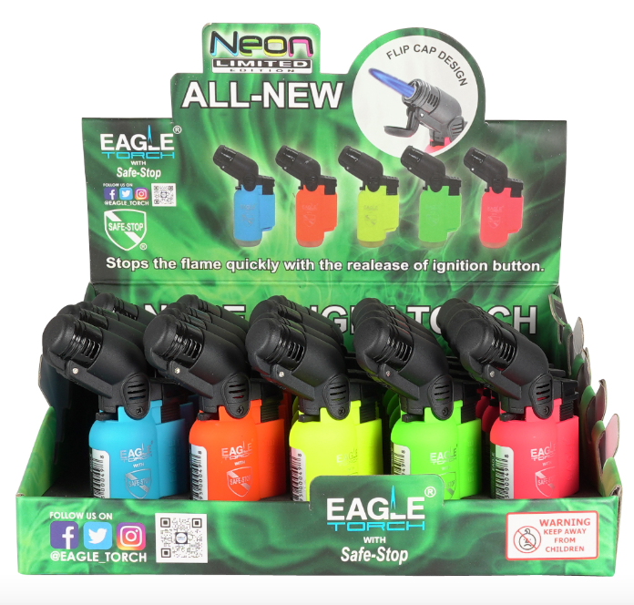 Eagle Torch® - Neon Mini Angle V2 Safe Stop - 20CT