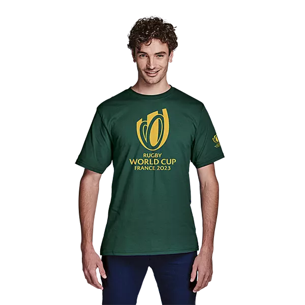 160g Single Jersey RWC 2023 Tee Gold Trophy Print Mens