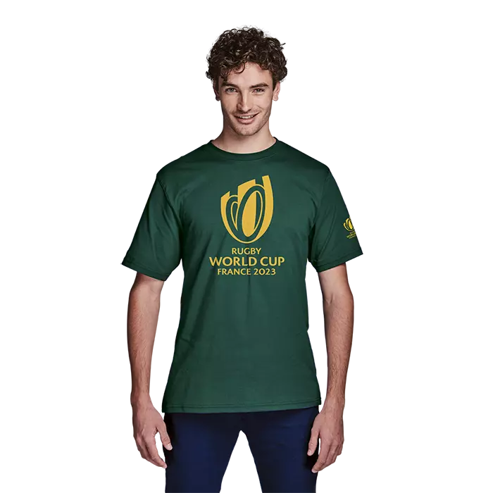 160g Single Jersey RWC 2023 Tee Gold Trophy Print Mens