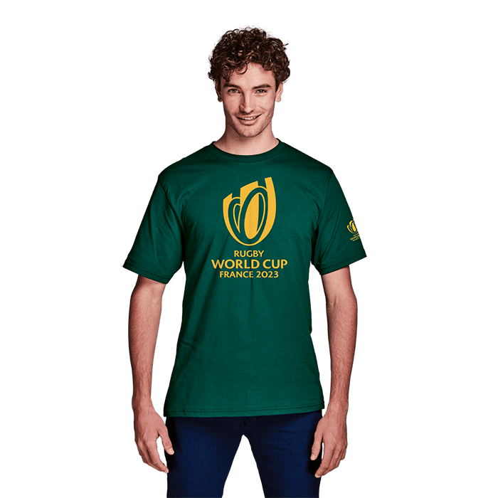 160g Single Jersey RWC 2023 Tee Gold Trophy Print Mens