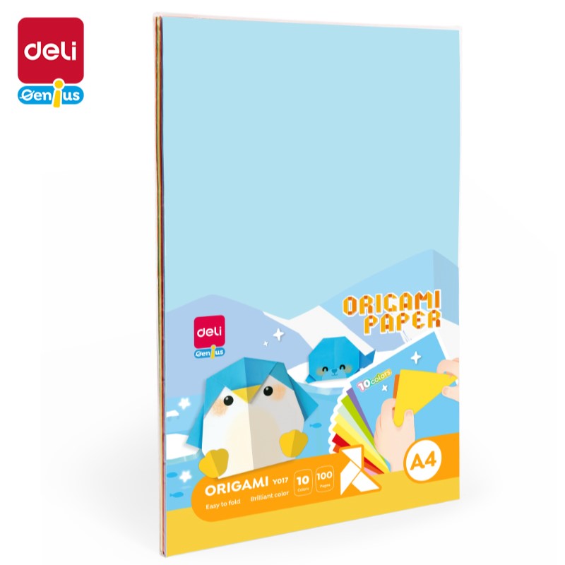 DELI GENIUS EY017 LUMINIOUS/ORIGAMI A4-100PG 10CLR