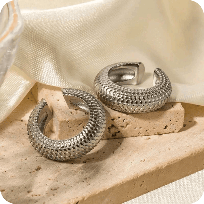 Ear Cuffs C-Shape Fish Scale