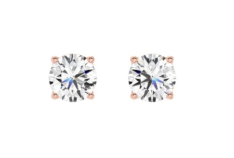 4 prong Solitaire Round Earstuds
