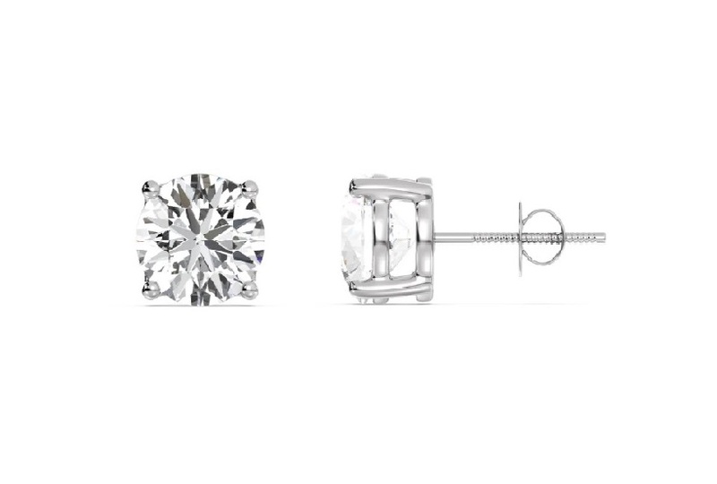 4 prong Solitaire Round Earstuds