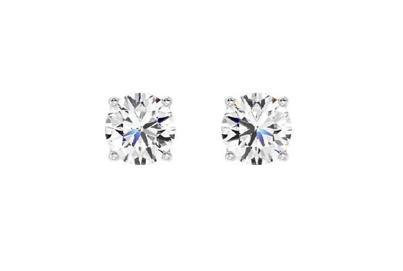 4 prong Solitaire Round Earstuds