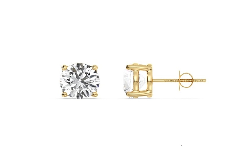 4 prong Solitaire Round Earstuds