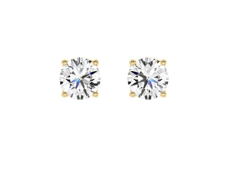 4 prong Solitaire Round Earstuds