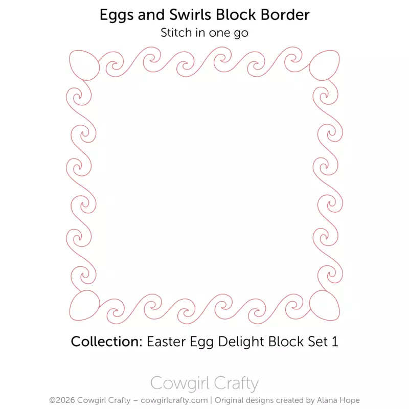 Easter Egg Delight 1-10 | Eggs and Swirls Block with Border | Digital Quilting Pattern