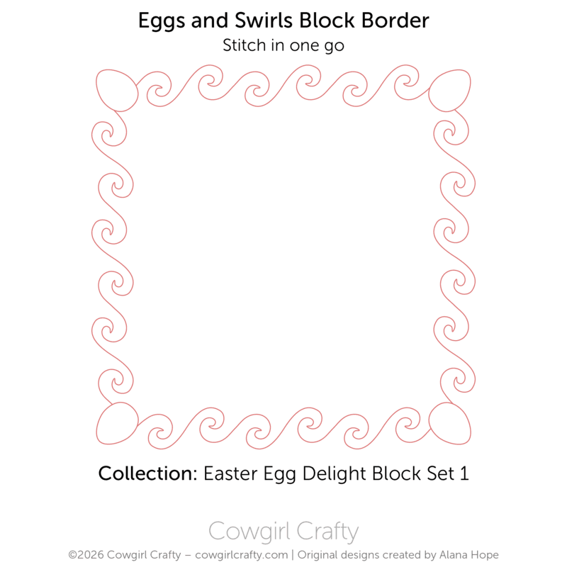 Easter Egg Delight 1-10 | Eggs and Swirls Block with Border | Digital Quilting Pattern