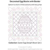 Easter Egg Delight 1-8 | Decorated Egg Block with Border | Digital Quilting Pattern