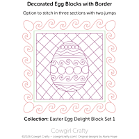 Easter Egg Delight 1-8 | Decorated Egg Block with Border | Digital Quilting Pattern