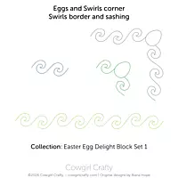 Easter Egg Delight 1-13 | Eggs and Swirls Sashing, Border, Corner Set | Digital Quilting Pattern