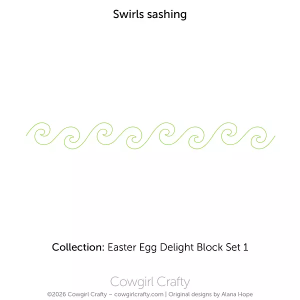Easter Egg Delight 1-13-2 | Swirls Sashing | Digital Quilting Pattern