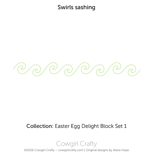Easter Egg Delight 1-13-2 | Swirls Sashing | Digital Quilting Pattern