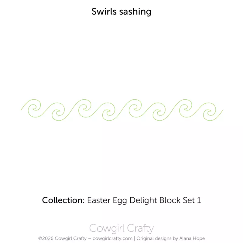 Easter Egg Delight 1-13-2 | Swirls Sashing | Digital Quilting Pattern