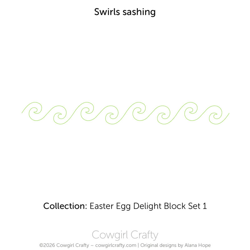 Easter Egg Delight 1-13-2 | Swirls Sashing | Digital Quilting Pattern