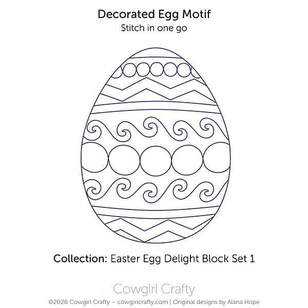 Easter Egg Delight 1-2 | Decorated Egg Motif | Longarm Digital Quilting Pattern