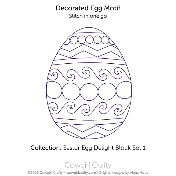 Easter Egg Delight 1-2 | Decorated Egg Motif | Longarm Digital Quilting Pattern
