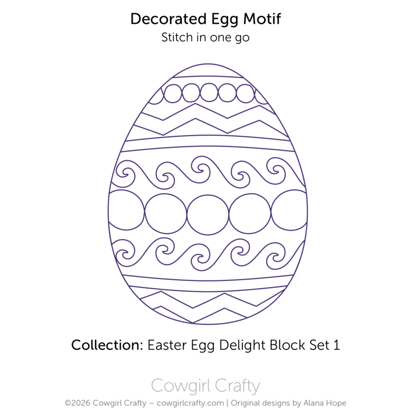 Easter Egg Delight 1-2 | Decorated Egg Motif | Longarm Digital Quilting Pattern