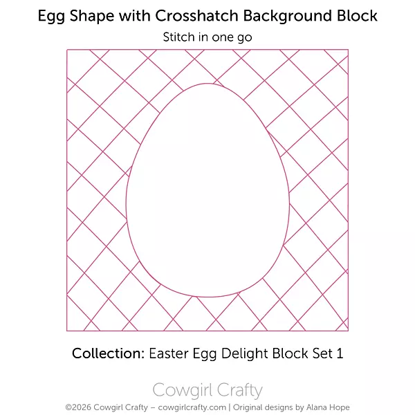Easter Egg Delight 1-6 | Egg Shape Crosshatch Background Block | Digital Quilting Pattern