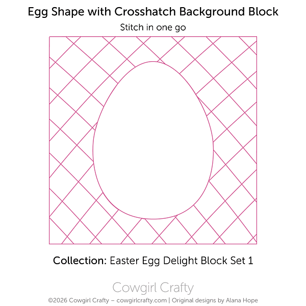 Easter Egg Delight 1-6 | Egg Shape Crosshatch Background Block | Digital Quilting Pattern