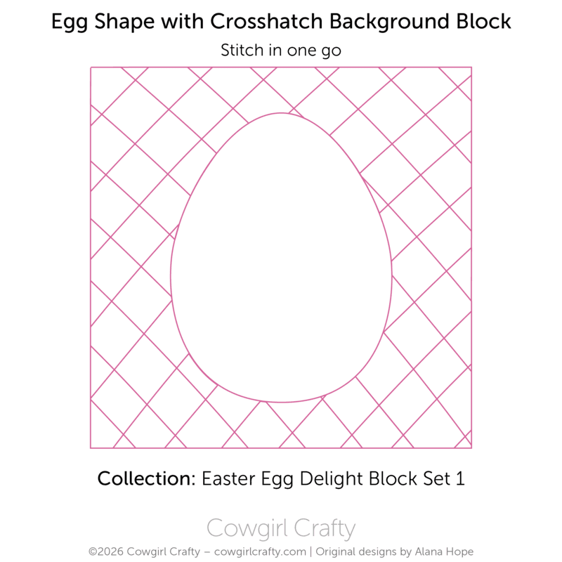 Easter Egg Delight 1-6 | Egg Shape Crosshatch Background Block | Digital Quilting Pattern