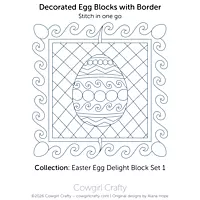 Easter Egg Delight 1-8 | Decorated Egg Block with Border | Digital Quilting Pattern