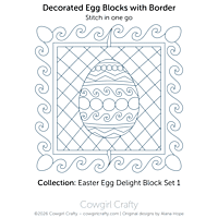 Easter Egg Delight 1-8 | Decorated Egg Block with Border | Digital Quilting Pattern