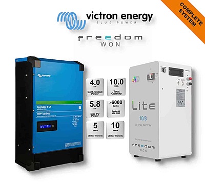 5.0 kW VICTRON EasySolar - FREEDOM WON Combo, c/w 10.0 kWh Lithium Battery