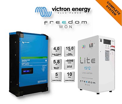 5.0 kW VICTRON EasySolar - FREEDOM WON Combo, c/w 15.0 kWh Lithium Battery