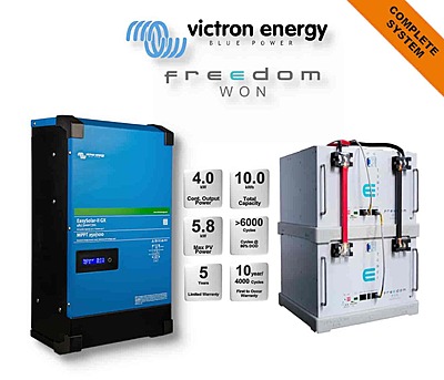 5.0 kW VICTRON EasySolar - FREEDOM WON Combo, c/w 2x 5.0 kWh Lithium Batteries