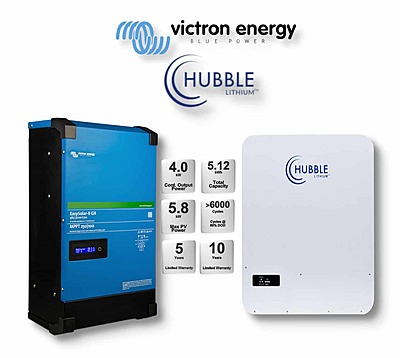 5.0 kW VICTRON EasySolar - HUBBLE Combo, c/w 5.12 kWh Lithium Battery