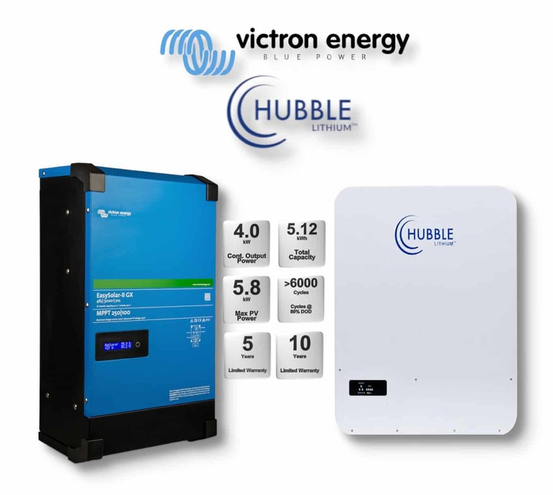 5.0 kW VICTRON EasySolar - HUBBLE Combo, c/w 5.12 kWh Lithium Battery