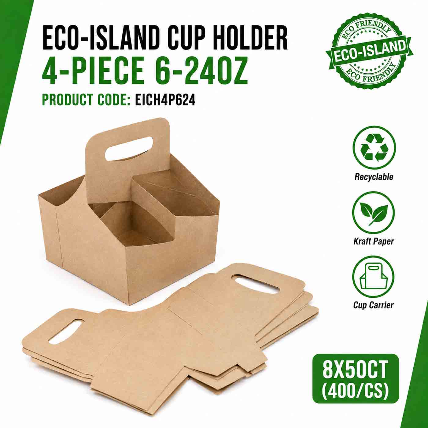 Eco-Island Cup Holder 4-Piece 6-24oz 16/25
