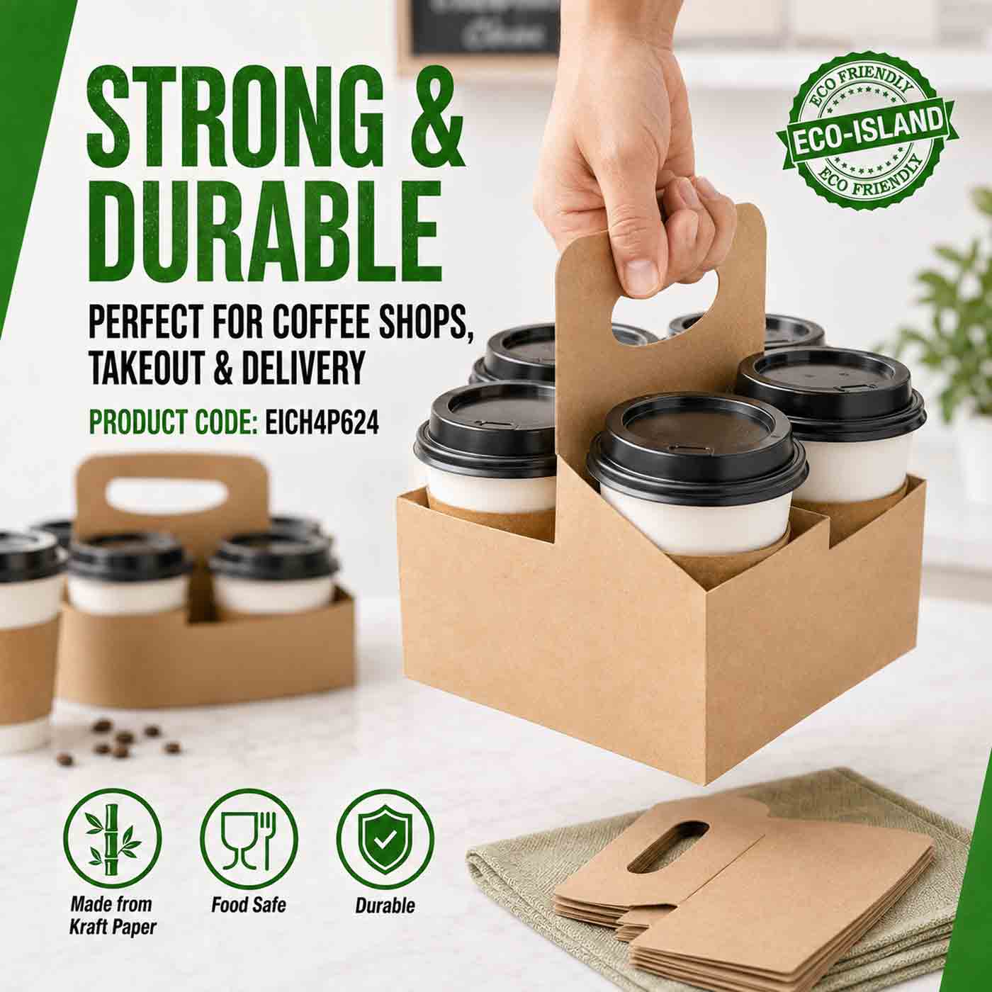 Eco-Island Cup Holder 4-Piece 6-24oz 16/25